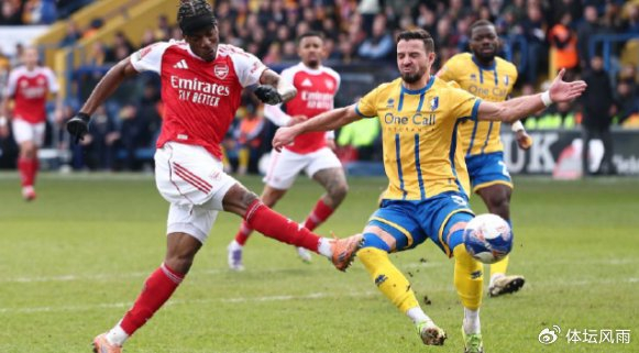 英超豪门阿森纳险胜英甲劲旅晋级足总杯八强